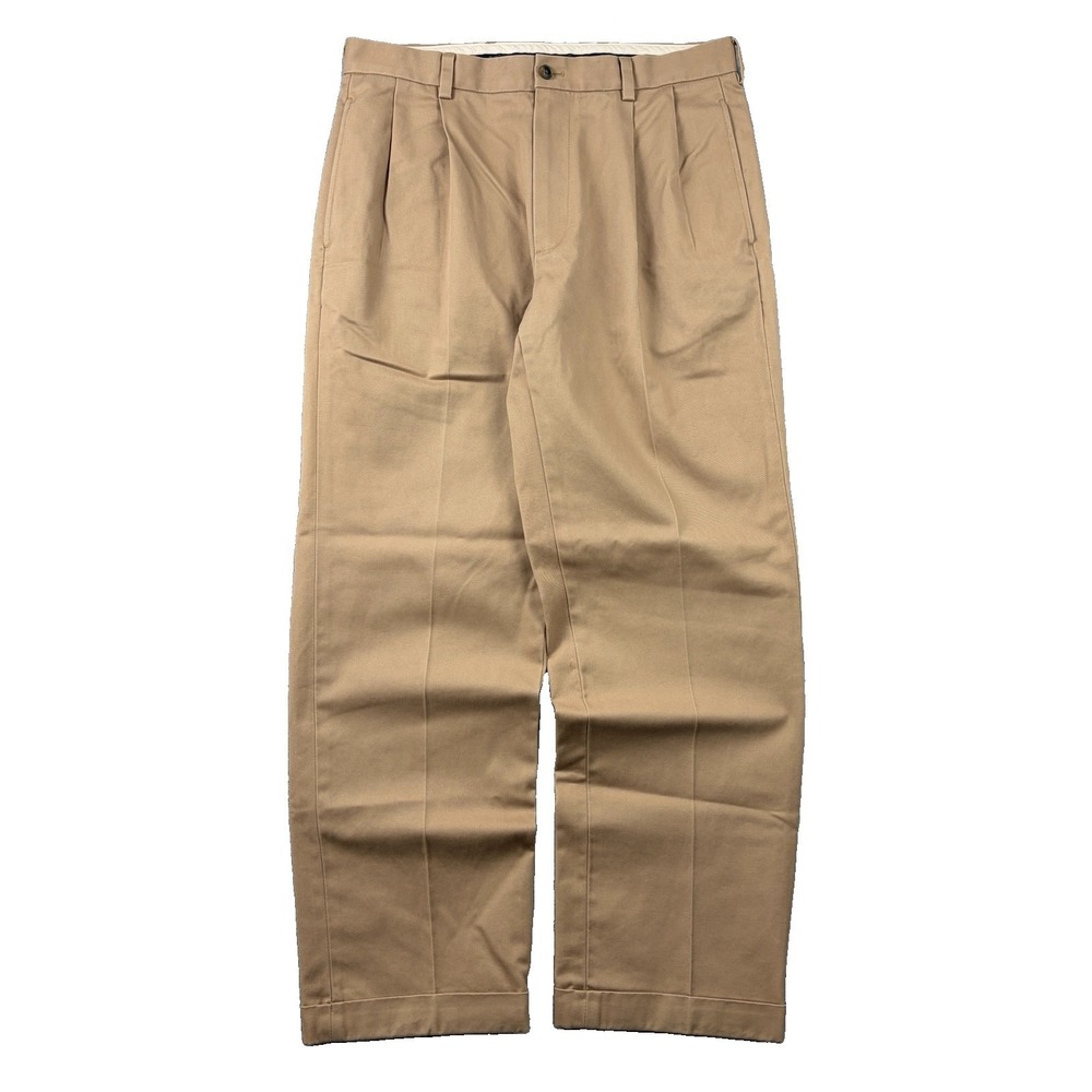Brooks Brothers Pants Mens 33x30 Khaki Pleated Cuffed Elliot Advantage Chino